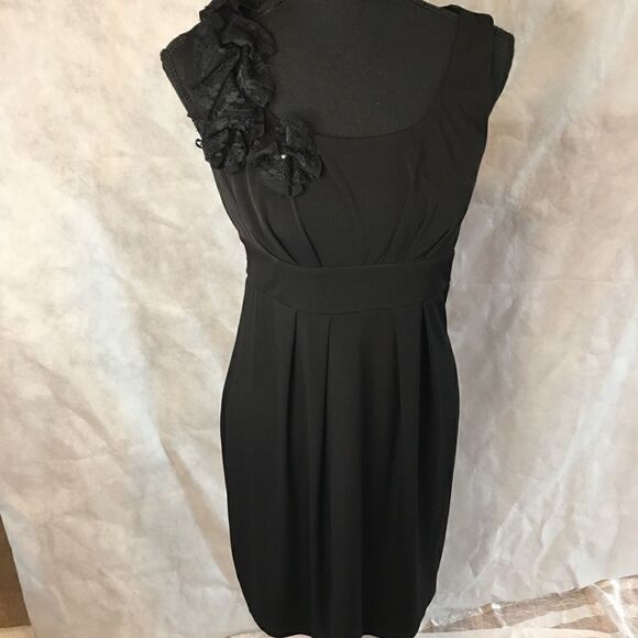 A Byer black flower embellished dress size S lace - Picture 1 of 4